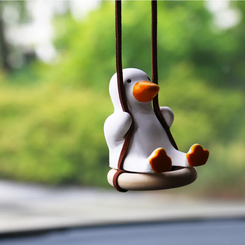 Car swing duck car pendant cute ducklings aromatreatment pendant inside the rearview mirror hanging creative decoration