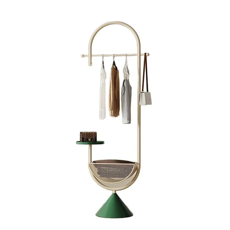 

Bedroom with storage basket hanging hanger small apartment living room multi-functional coat rack hanging bag