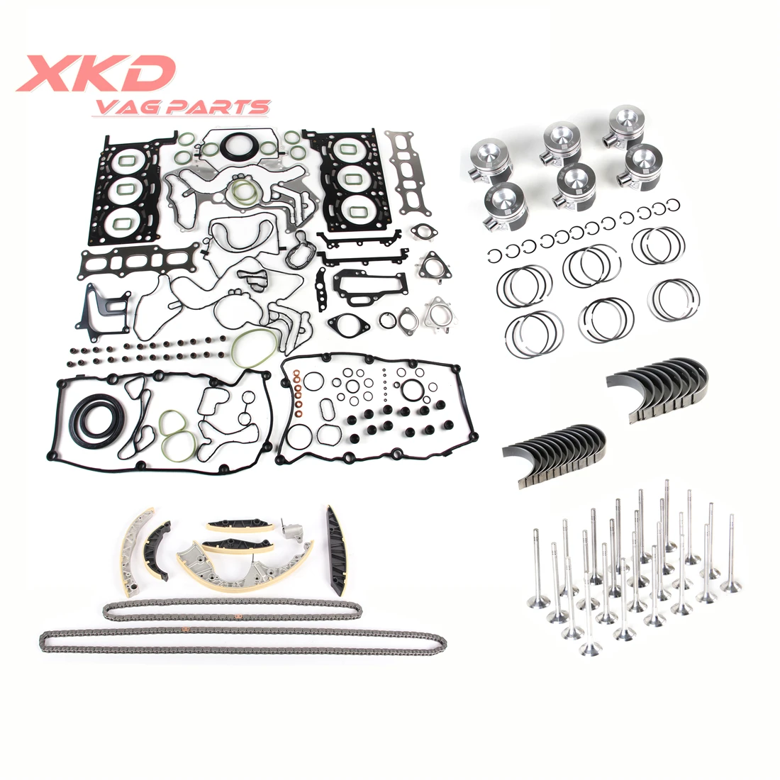 3.0TDI Diesel STD Engine Gaskets & Piston & Bearing Overhaul Rebuilding Kit Fit For VW Touareg Audi A4 A5 Porche CJMA CRCA CNRB