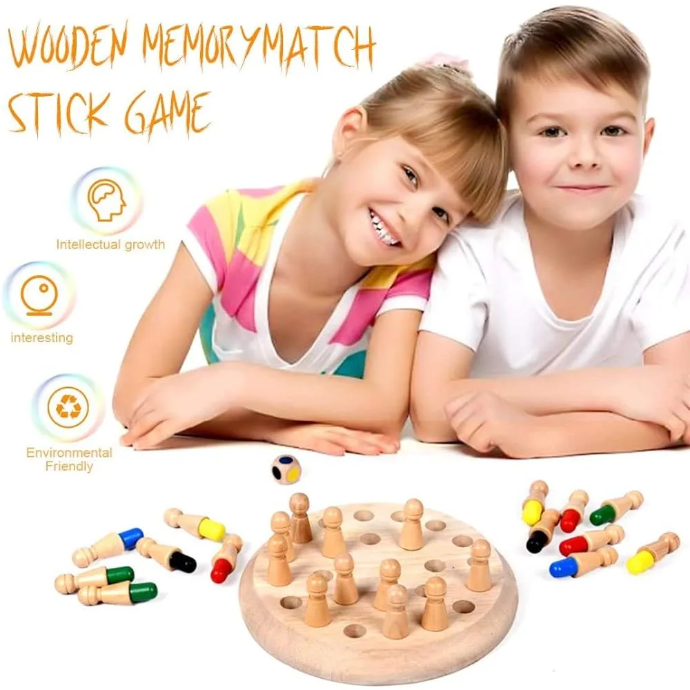 Memory Match in legno Stick scacchi colore gioco da tavolo puzzle giocattolo educativo Montessori abilità cognitiva giocattoli per l\'apprendimento