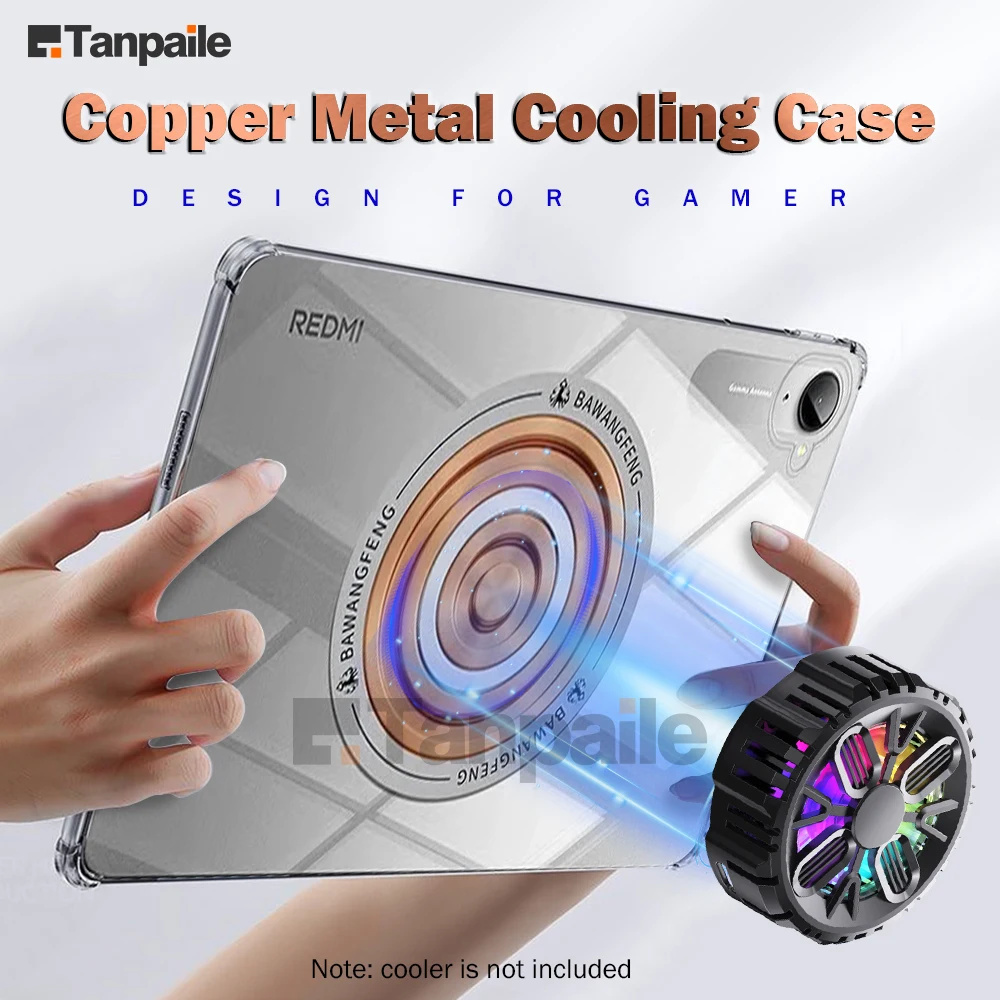 

Для Redmi K Pad Case Медный охлаждающий чехол для планшета Магнитное рассеивание тепла Мягкий прозрачный чехол для Redmi Pad Pro SE