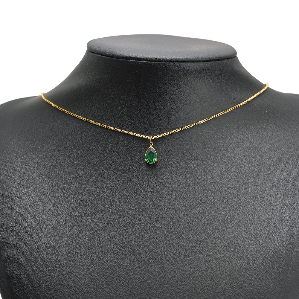 5Pcs Stainless Steel Black Green Zircon Pendants Transparent Crystal Charms for DIY Delicate Necklace Jewelry Making Wholesale view 6