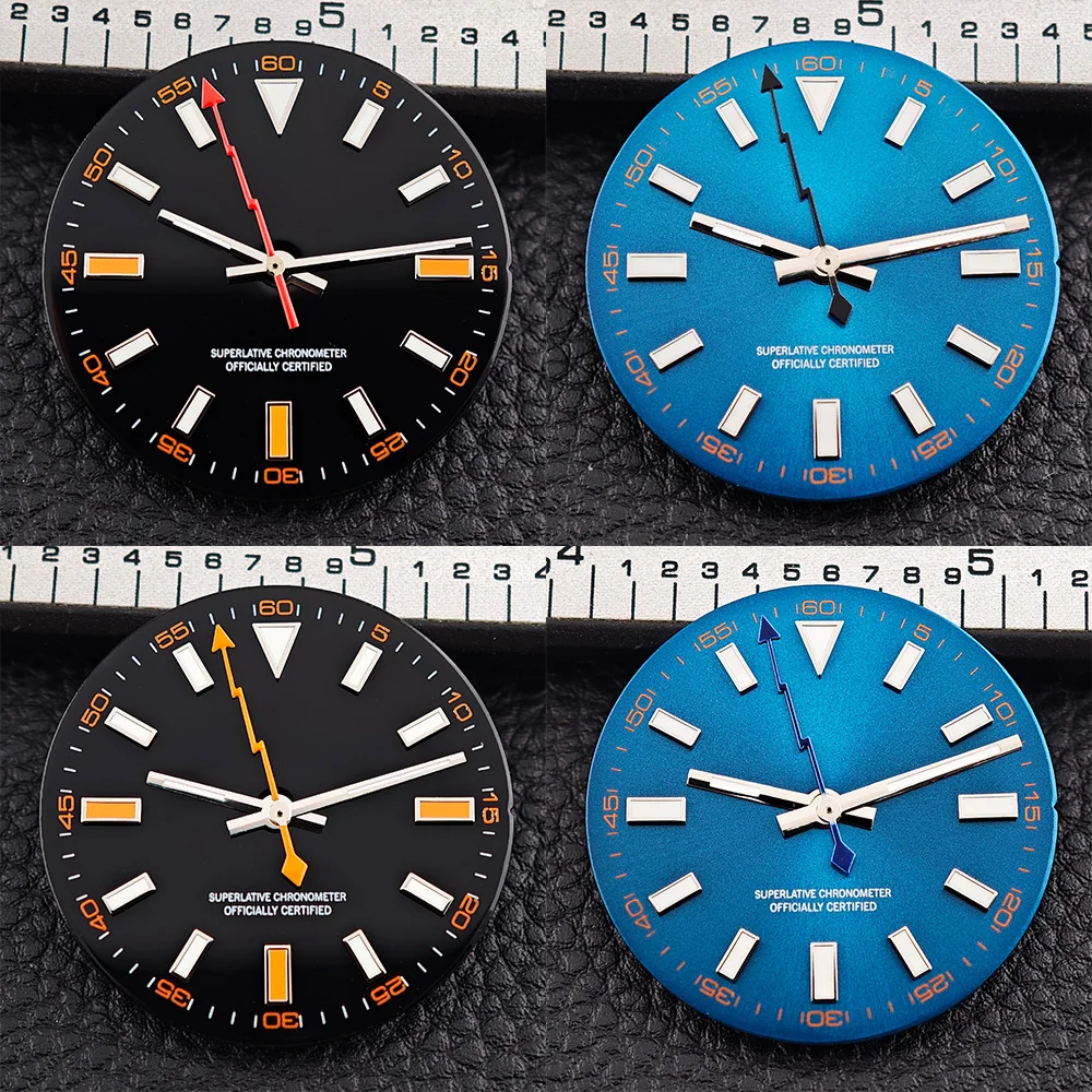 

28.5mm dial blue-green luminous dial and green hands suitable for NH 35 NH36 ETA 2824 8215 movement watch parts accessories