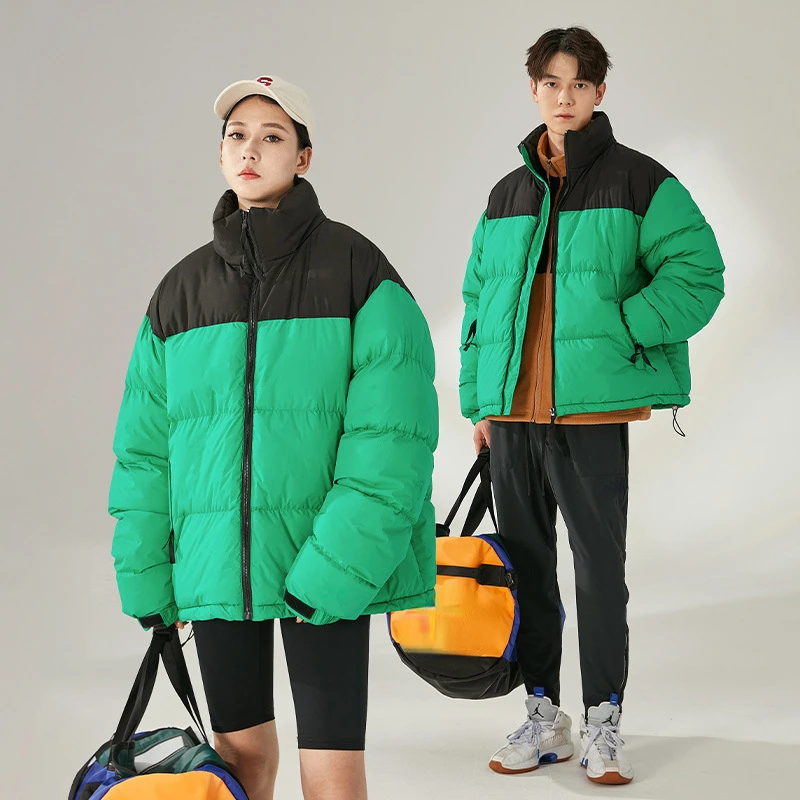 Classic Simple Solid Pure Color Winter Thick Warm Women Puffer Jacket Unisex Men High Streetwear Parkas Couple Coat Casual Chic