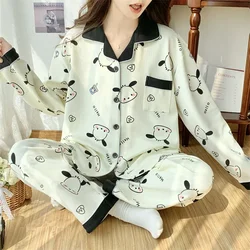 Sanrio Pacha Dog Autumn New Cute Pajamas Female Cartoon Yugui Dog Long Sleeve Pants Large Size Loungewear Set