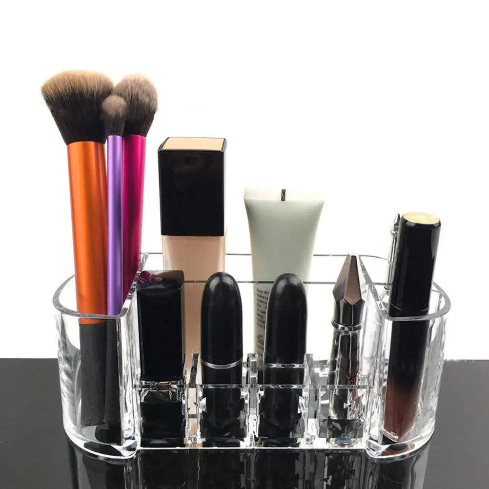 

1Pcs Clear Organizer Multiple Grids Transparent Makeup Holder Eco Friendly Durable Desktop Storage Container
