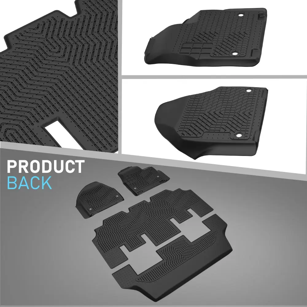 سجادات أرضية مناسبة لكرايسلر باسيفيكا 2017-2025 (بدون نماذج هجينة)، تناسب 7 و8 بطانات أرضية TPE موديل الركاب باللون الأسود