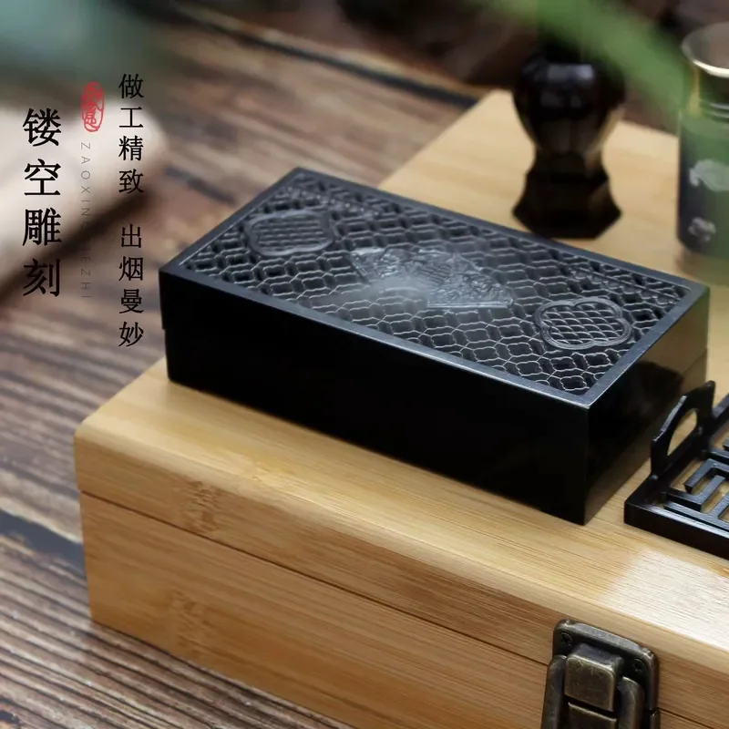 Antique Copper Incense Burner Set with Sunken Sandalwood Powder Holder Traditional Chinese Seal Tool Window Decoration