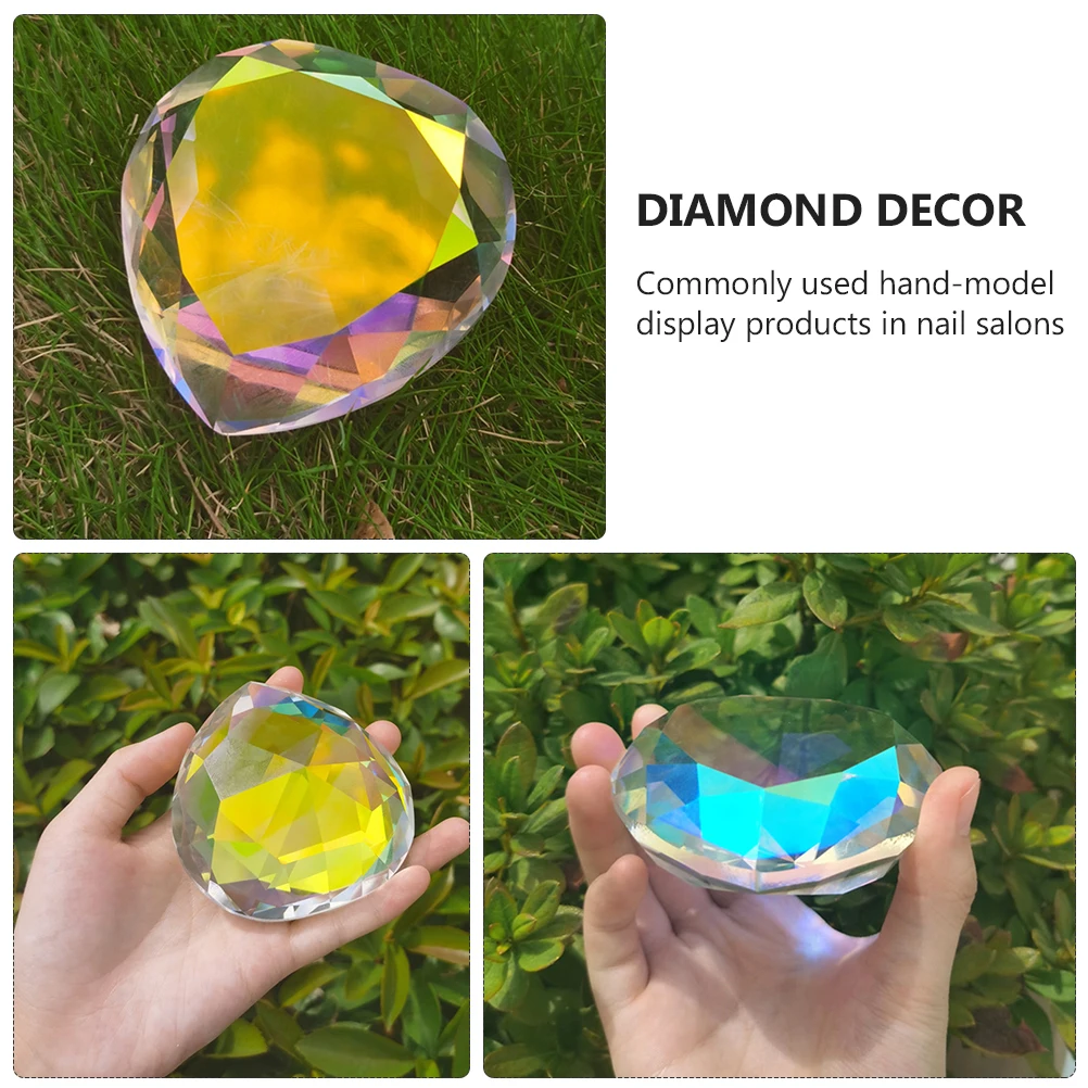 

Crystal Heart Decor Artificial Diamond Model Photo Prop Large Size Transparent Nail Salon Desktop Home Office Accessory