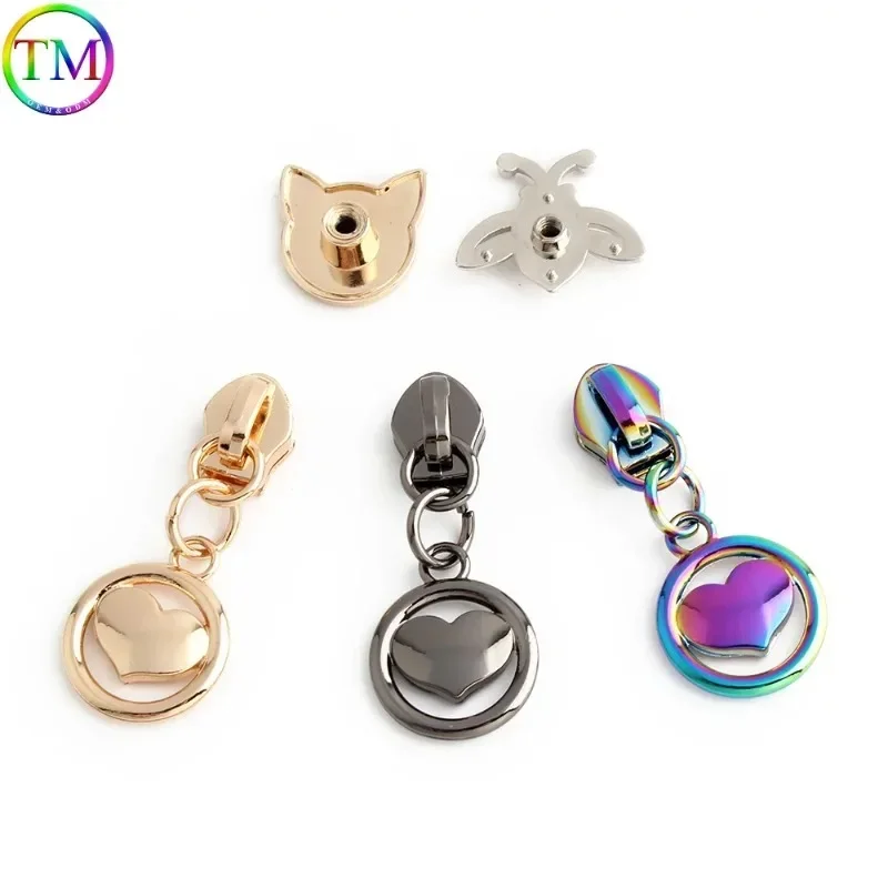 Tornillos DE ABEJA/gato en forma de corazón, deslizadores de Cremallera de nailon para bolsos de billetera DIY, remaches de banda de reloj, tachuelas de adorno, accesorios de uñas, 5 #