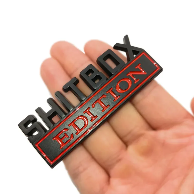

1 шт. 3D хромированный черный, красный металлический эмблема SHITBOX EDITION значок автомобиля хвост боковая наклейка аксессуары для Jeep Dodge Chrysler
