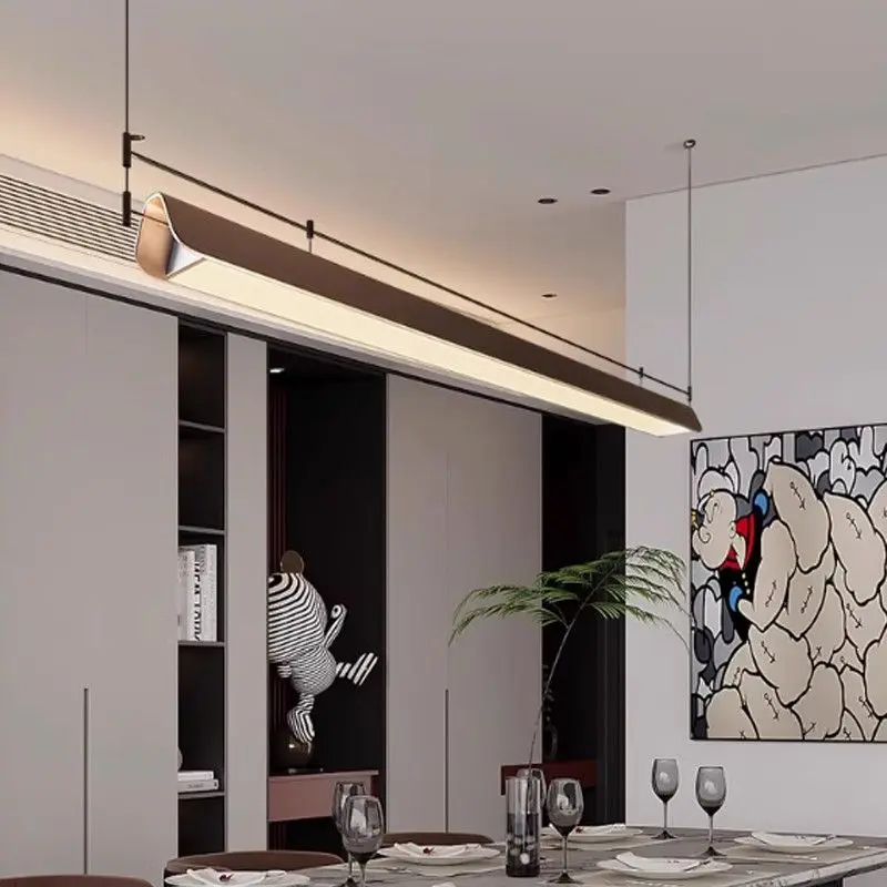 

Designer's New Island Pendant Light Italian Style Light Luxury Bar High-end Sense of Art Minimalist One Line Long Bar Restaurant