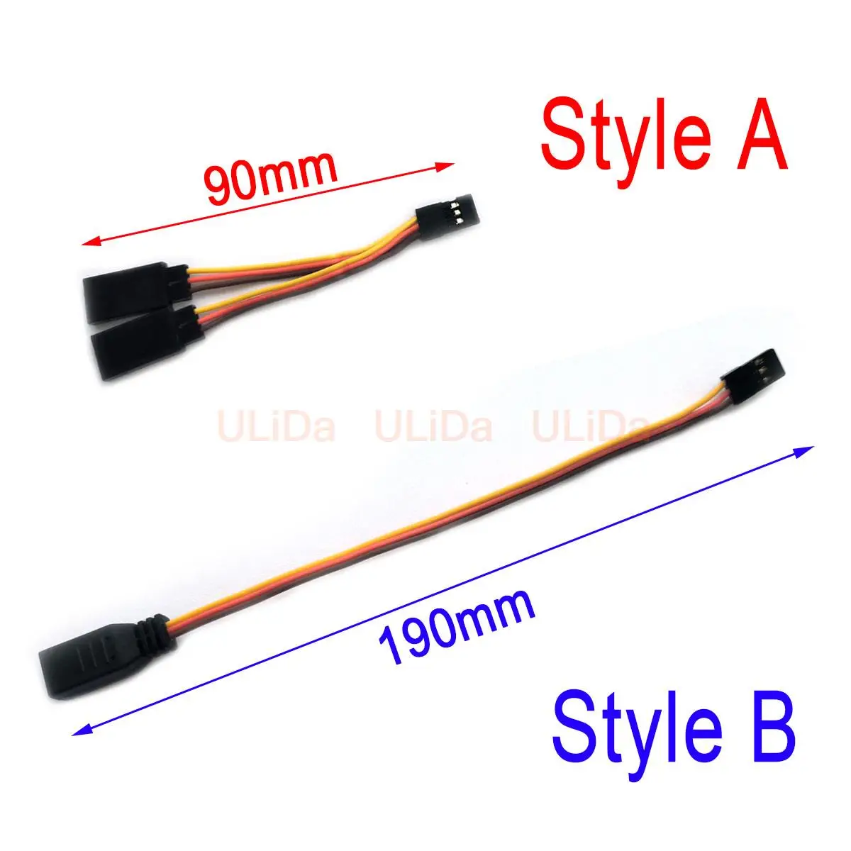 1 2pcs /5pcs 90mm Servo Splitter Cable,1 Male to 2 Female JR Style Servo Y Harness Cables Extension Lead Wire for RC Car Drone