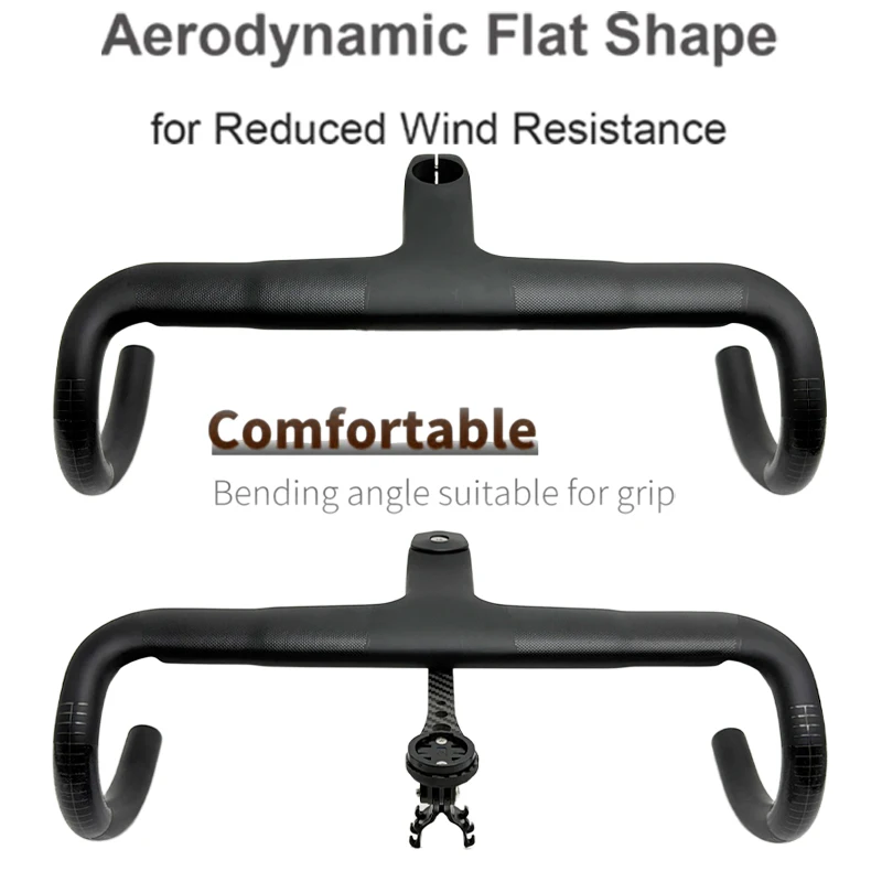 Aero Carbon Integrierter Rennrad-Lenker mit Vollständiger Interner Kabelführung, Passend für OD1 OD2, 28,6-31,8mm Gabeladapter für Rennräder – Detail 5