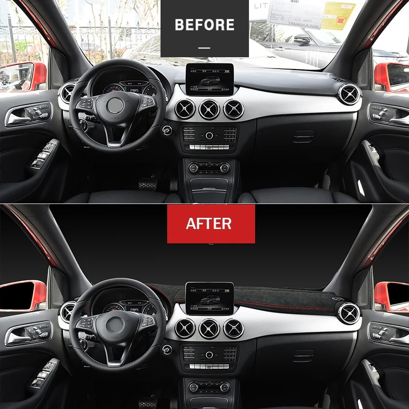 مخصص في الكانتارا غطاء لوحة سيارة لمرسيدس بنز B-Class B180 B200 B260 2016-2019 حصيرة الظل حشوة وسادة السجاد