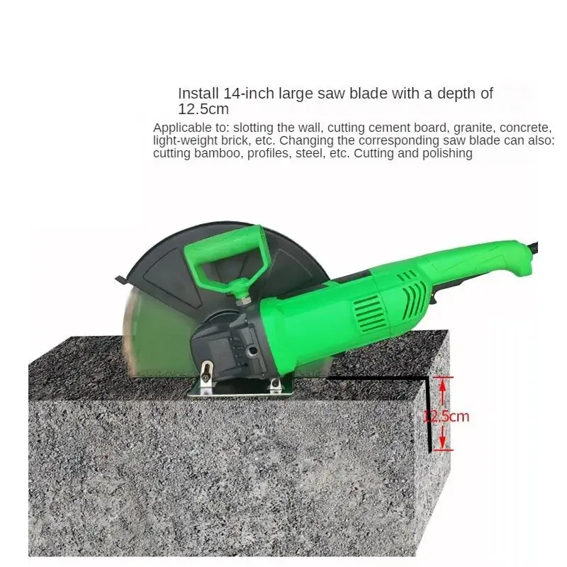 Useful Portable 5200W Electric Stone Cutting Machine 14 Inch Horse Saw for Wall Opening Door Making Road Surface Slotting