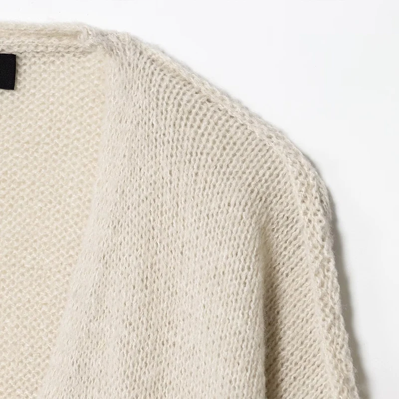 المرأة عادية خمر تريكو مفتوحة بلاكيت الخفافيش كم فضفاضة تناسب محبوك سترة المرأة الخريف طبقات وملابس منزلية غير رسمية #4