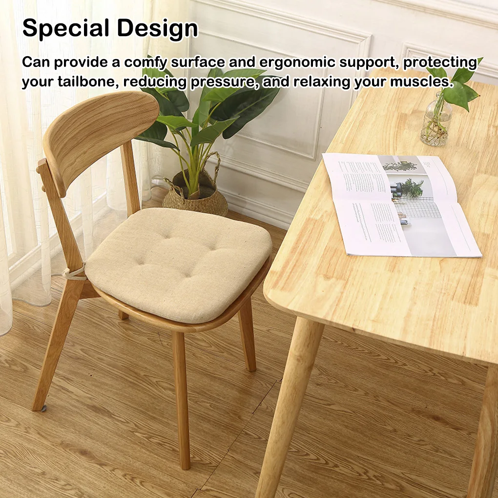 Seat Dining Room Chair Pad Chair Cushion with Ties Anti-Skid Fashion Car Sponge Outdoors for Kitchen Garden Black