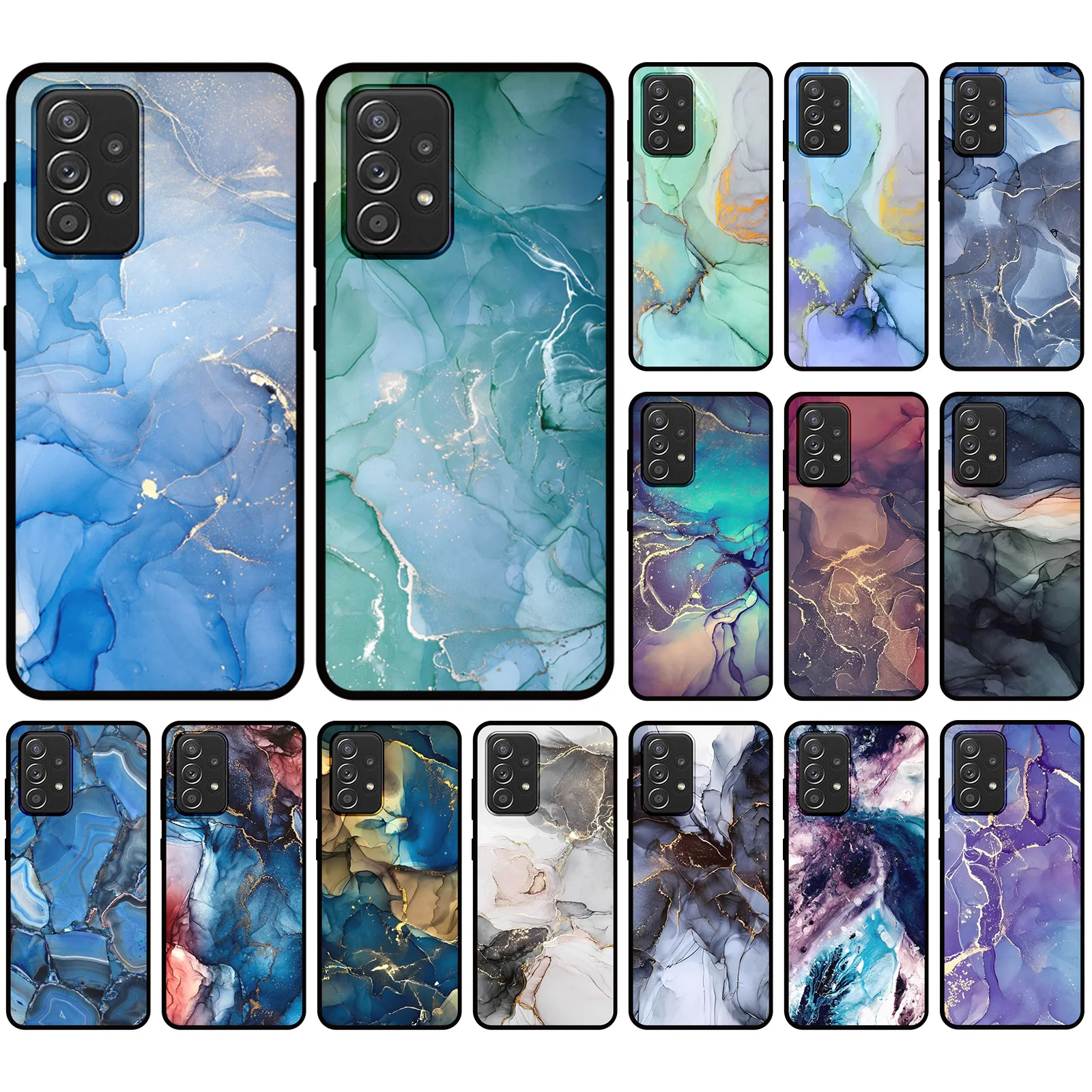 JURCHEN Soft Case For Samsung Galaxy A30S A21 A21S A31 A10S A20S M01 M02 M30S M21 M31 M51 M10S M20S Marble Granite Pattern Cover