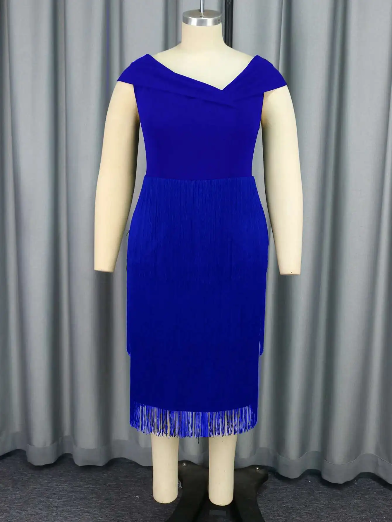 

Am 041114 Asymmetric Neck Sleeveless Fringe Dress Party Ball Elegant Slim Fit Dress 2025 Summer Dress Robe Vestido Women Elegant