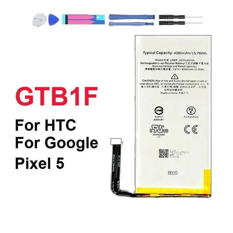 For Htc Google Pixel 5 GTB1F Portable Mobile Phone Battery 4800Mah Prolonged Performance Batteries + Track NO