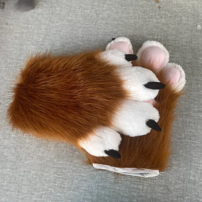 Furry สี BEAST Claw ถุงมือแมวแม่ถุงมือ Cat Claw น่ารัก Plush Furuit ประสิทธิภาพและคอสเพลย์เสื้อผ้าที่กําหนดเอง Guantes