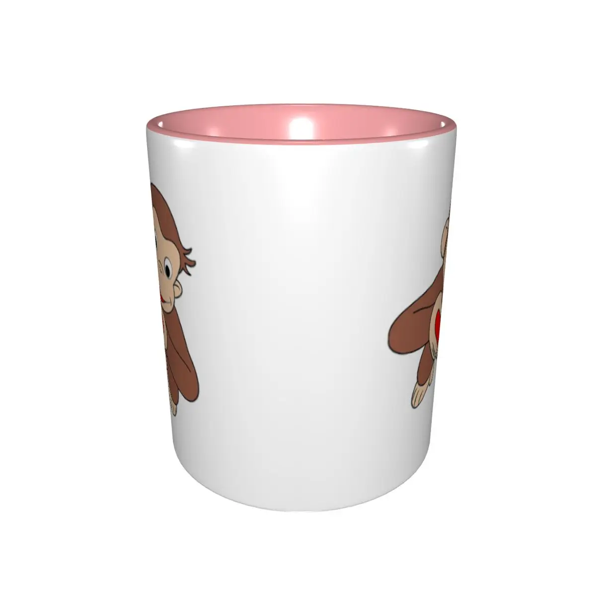 Curious George Is All Heart Mug Funny Ceramic Coffee Cups Tea Mugs Milk Cup Drinkware Gifts for Woman Man DIY Custom