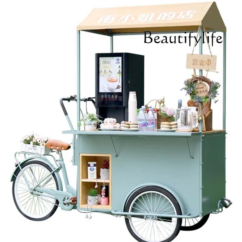 

Customized upside down donkey mobile sales cart Food brand promotion activities Three rounds of ice cream milk tea shop car