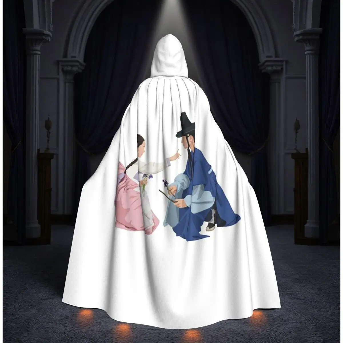 Série télévisée populaire Love Couple Bon Appétit Votre Majesté Longue cape à capuche Sorcière Costume médiéval Cosplay Cape Halloween Vampire
