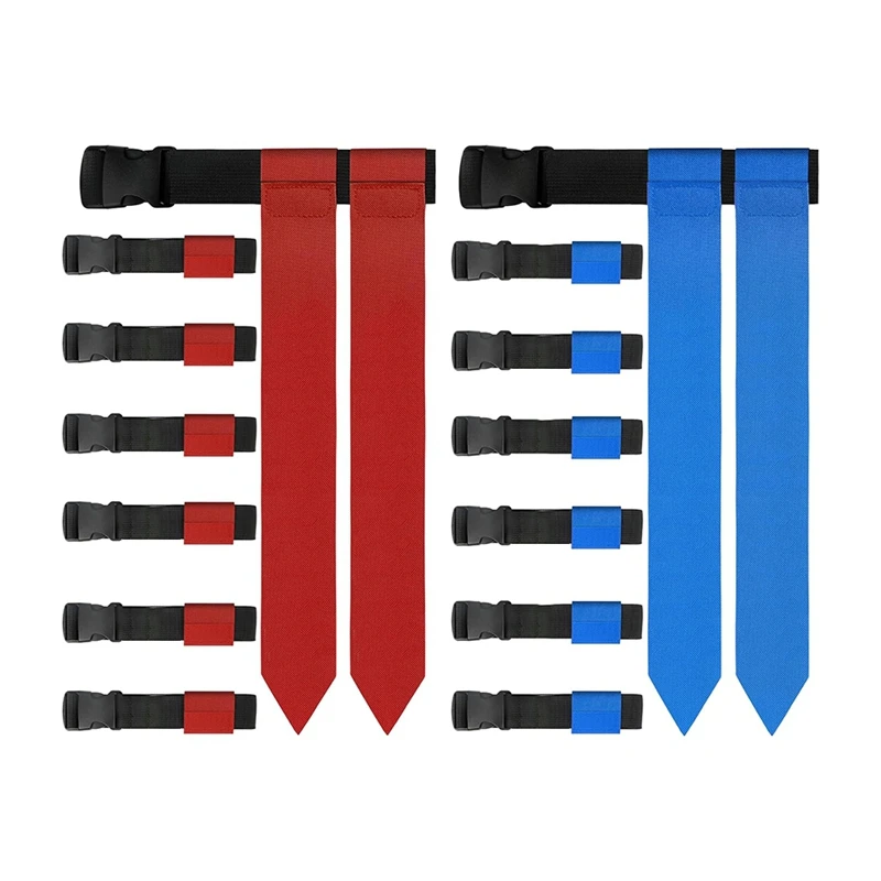 

Flag Football Belts, 14 Player Adjustable Flag Football Set For Sports Training Competition (Red & Blue)