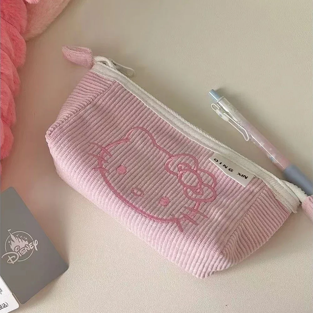 Kawaii Hello Kitty Pen Bag Anime Sanrio Student Stationery Storage Bag Large Capacity Pencil Case Cartoon School Supplies Gift