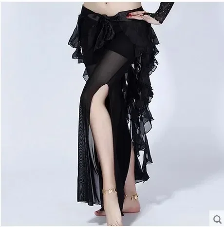 Nuovo stile Costumi di danza del ventre sciarpa di danza del ventre con nappa in chiffon per cinture di danza del ventre da donna 12 tipi di colori