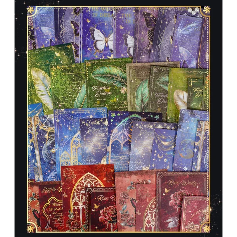 18 ورقة/حزمة البرنز حلم سر سلسلة غير المرغوب فيه مجلة المواد ورقة الظلام ماجيك سكرابوكينغ خلفية الزخرفية الكولاج #6