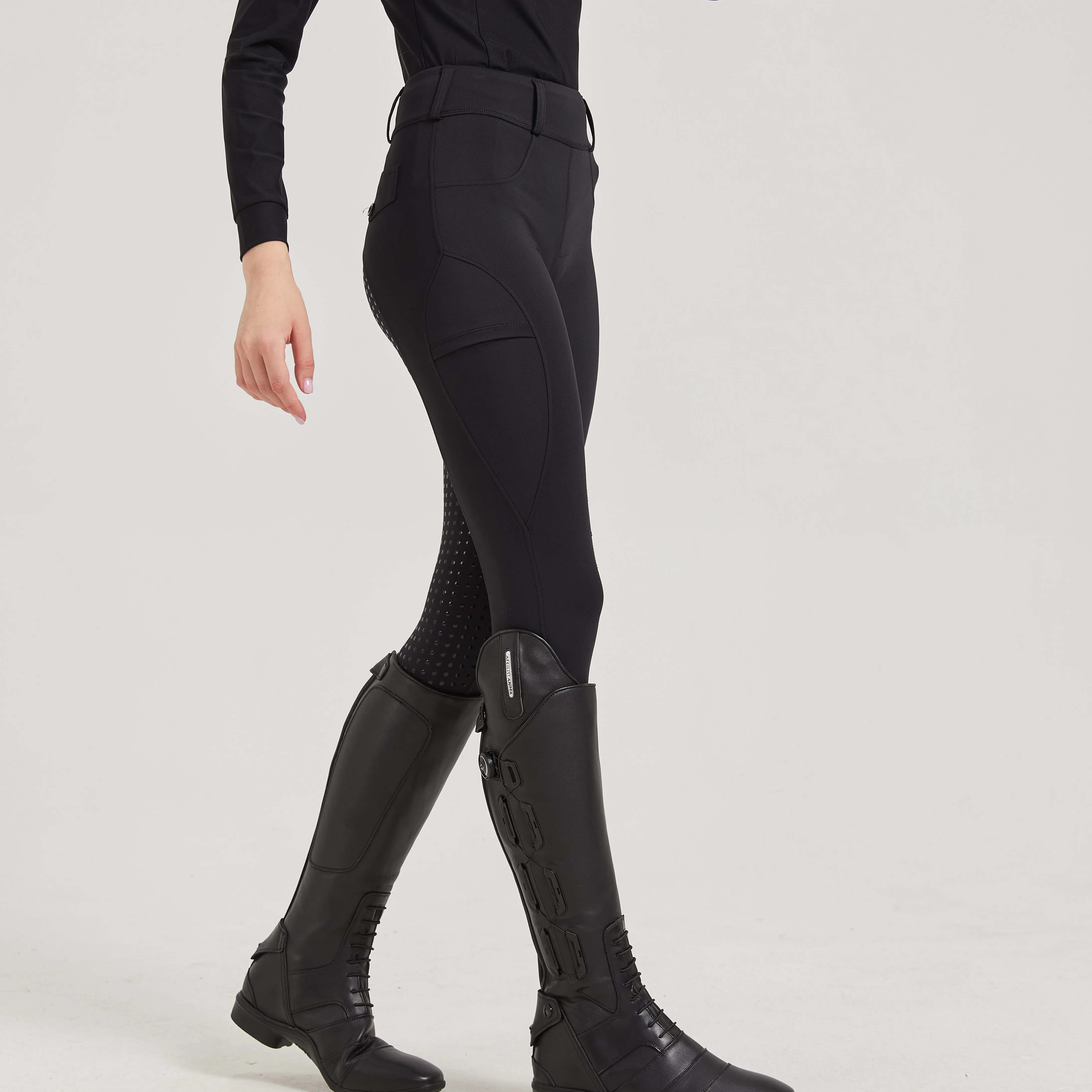 Professionelle Reithose mit Vollsilikon, schnelltrocknend, elastisch, eng anliegend, rutschfest, dick und strapazierfähig – Detail 2
