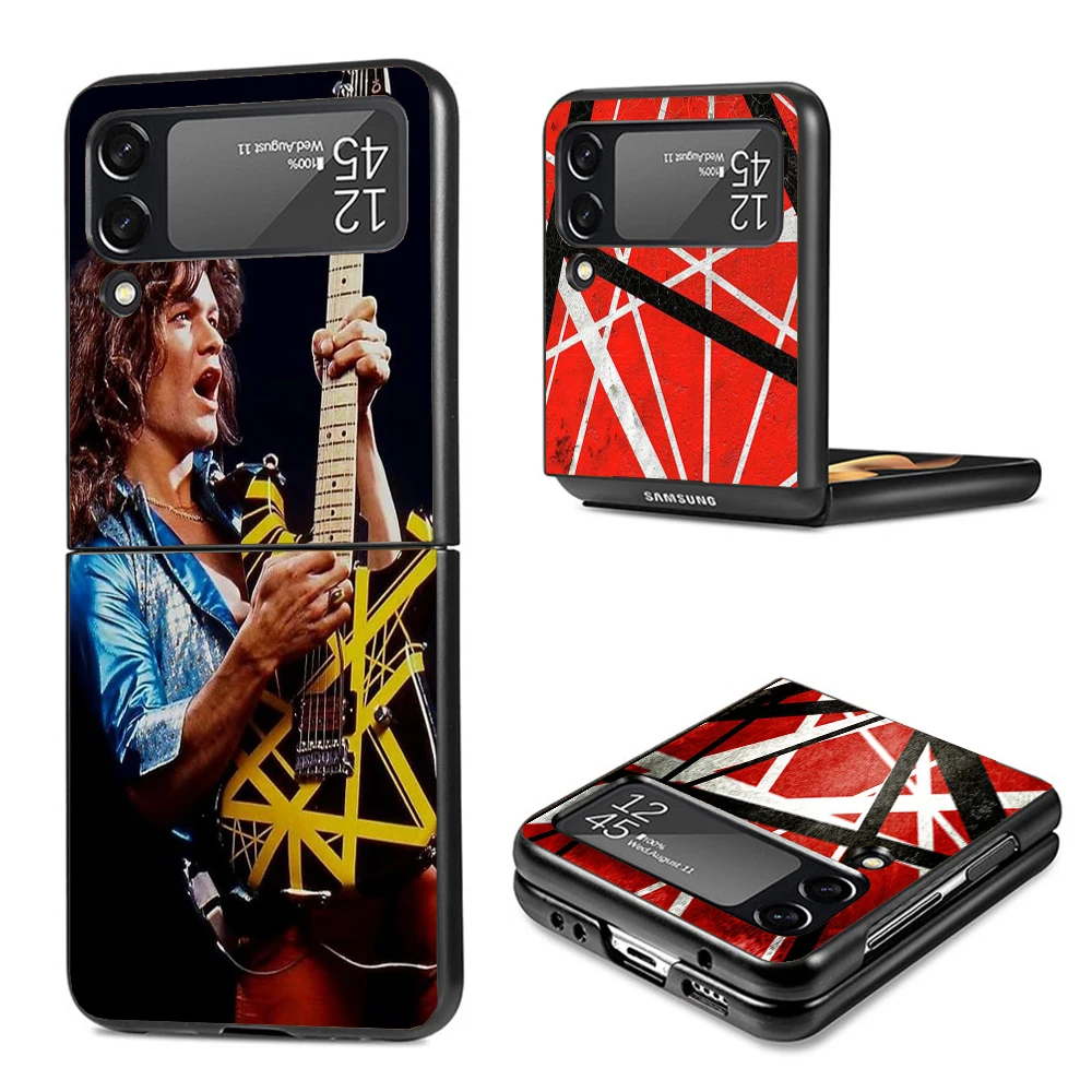 Eddie Van Halen Graphic Guitar Phone Case For Samsung Galaxy Z Flip3 Flip4 Flip5 Flip6 PC Shell For Z Flip 3 4 5 6 Hard Folding