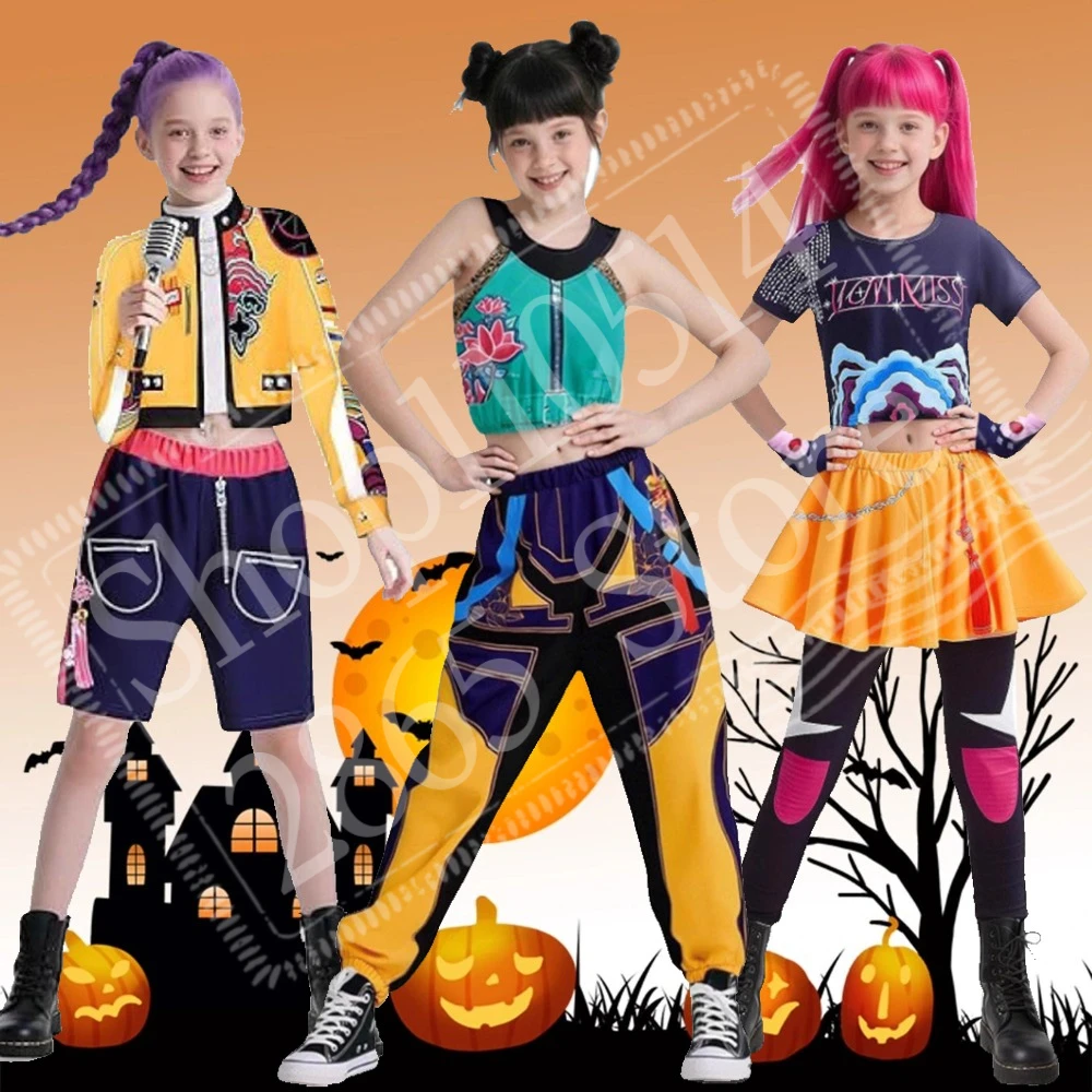 أطفال K-pop niña رومي زوي ميرا تأثيري هانتريكس زي chasseurs de Démons ميرا المرحلة ازياء الطفل هالوين حفلة Clolth مجموعة