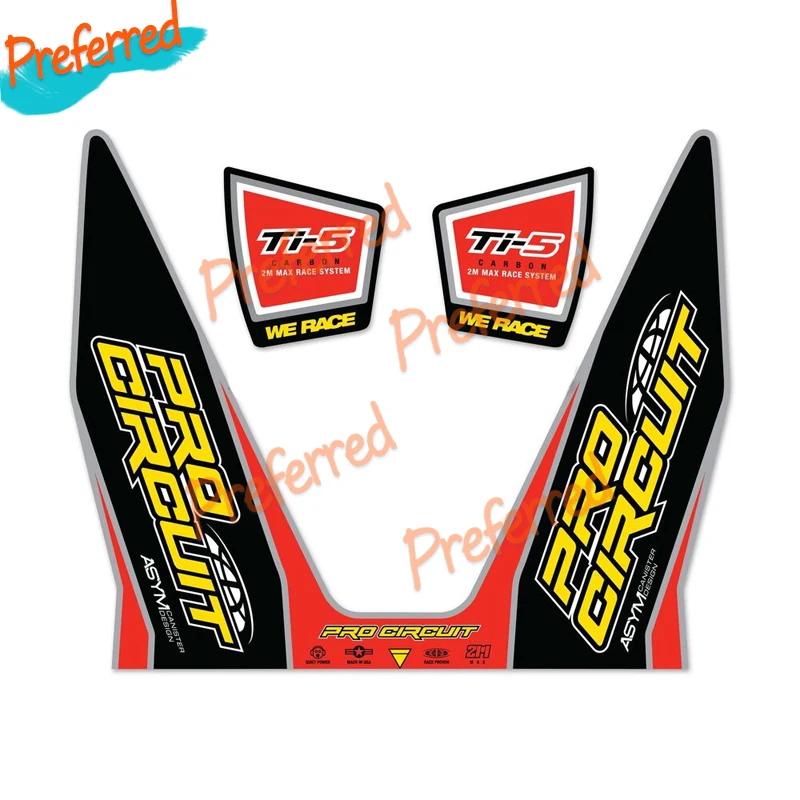 Decal PRO CIRCUIT T6 TI-6 T4 stiker mobil knalpot 206mm sepeda motor