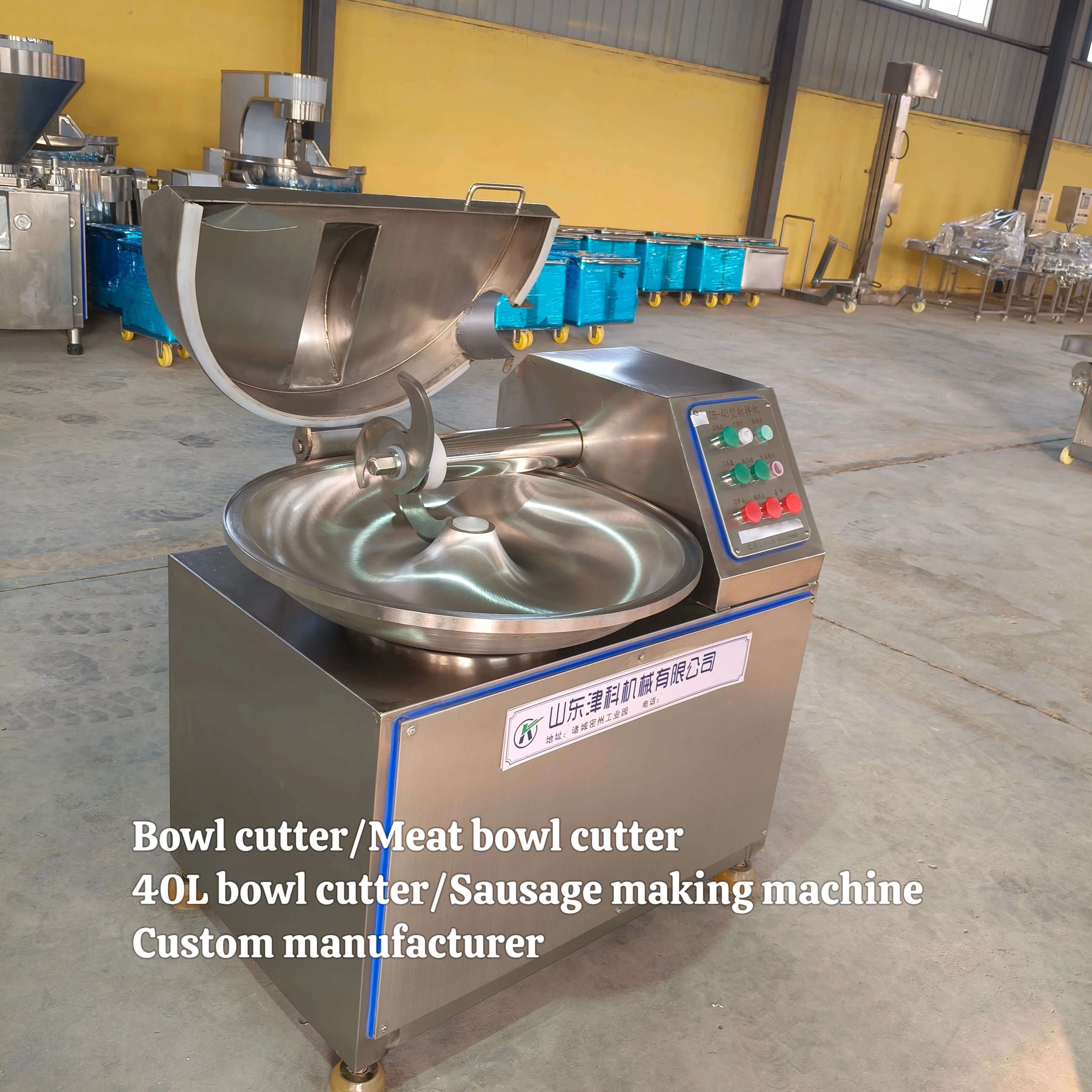 High-qualityZeko 40L Stainless Steel Automatic Mince Machine Mixer Meat Chopper Bowl Cutter