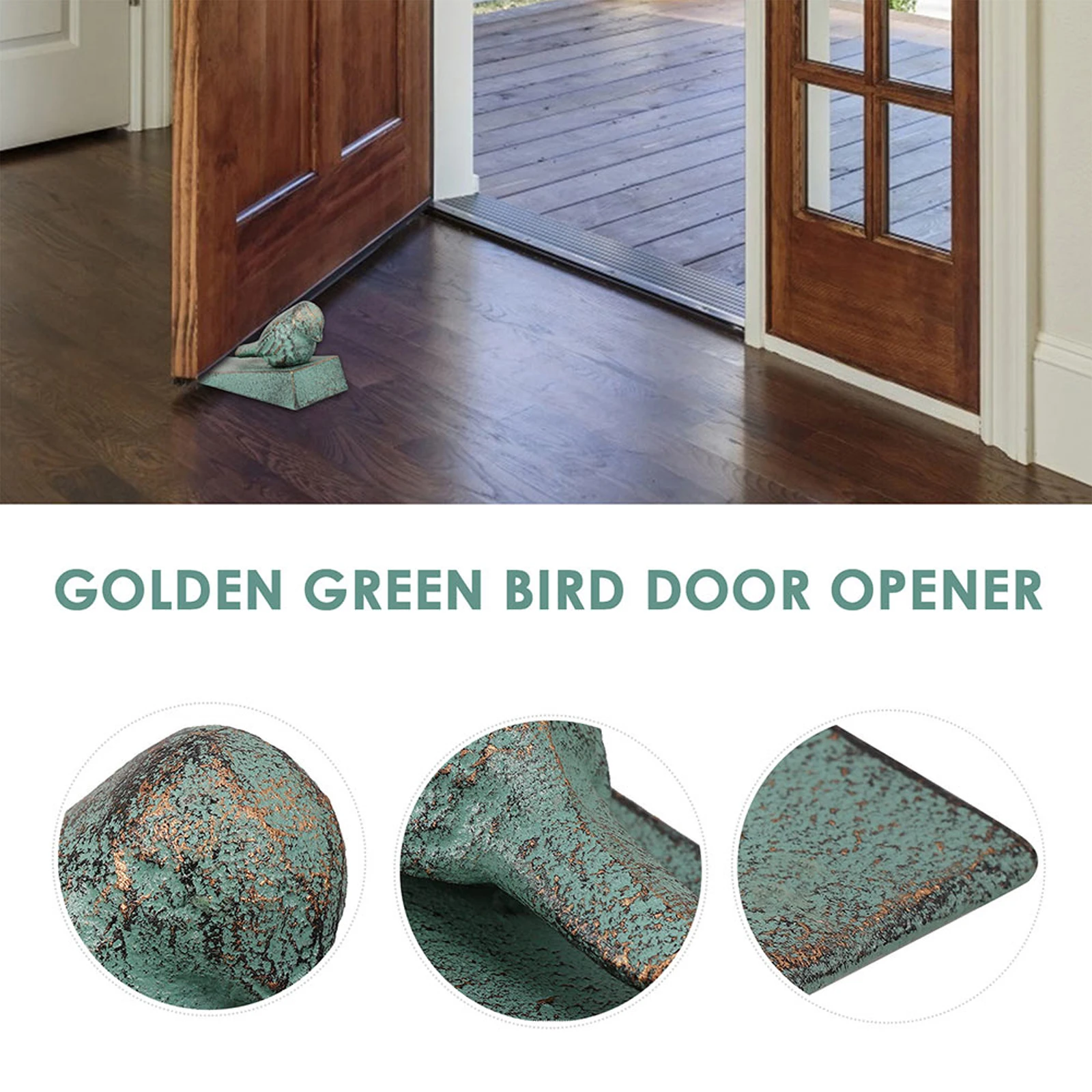 

2pcs Vintage Cast Iron Stop Wedge Retro Bird Home Decor Heavy Duty Door Stopper Functional Door Wedge For Kitchen Garage Front