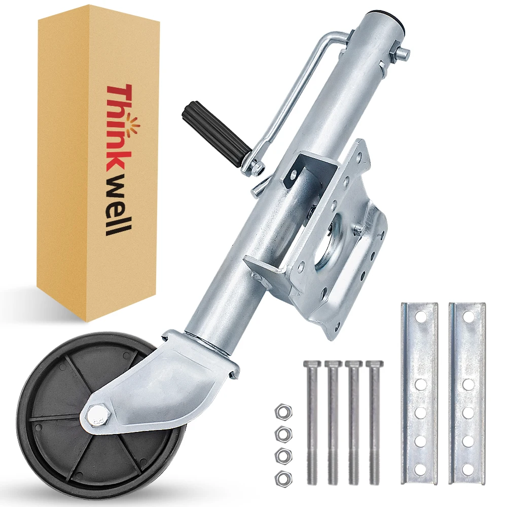 

Bolt-on Boat Marine Trailer Jack With Swivel Wheel Swing Away Towing RV Trailer Accessories