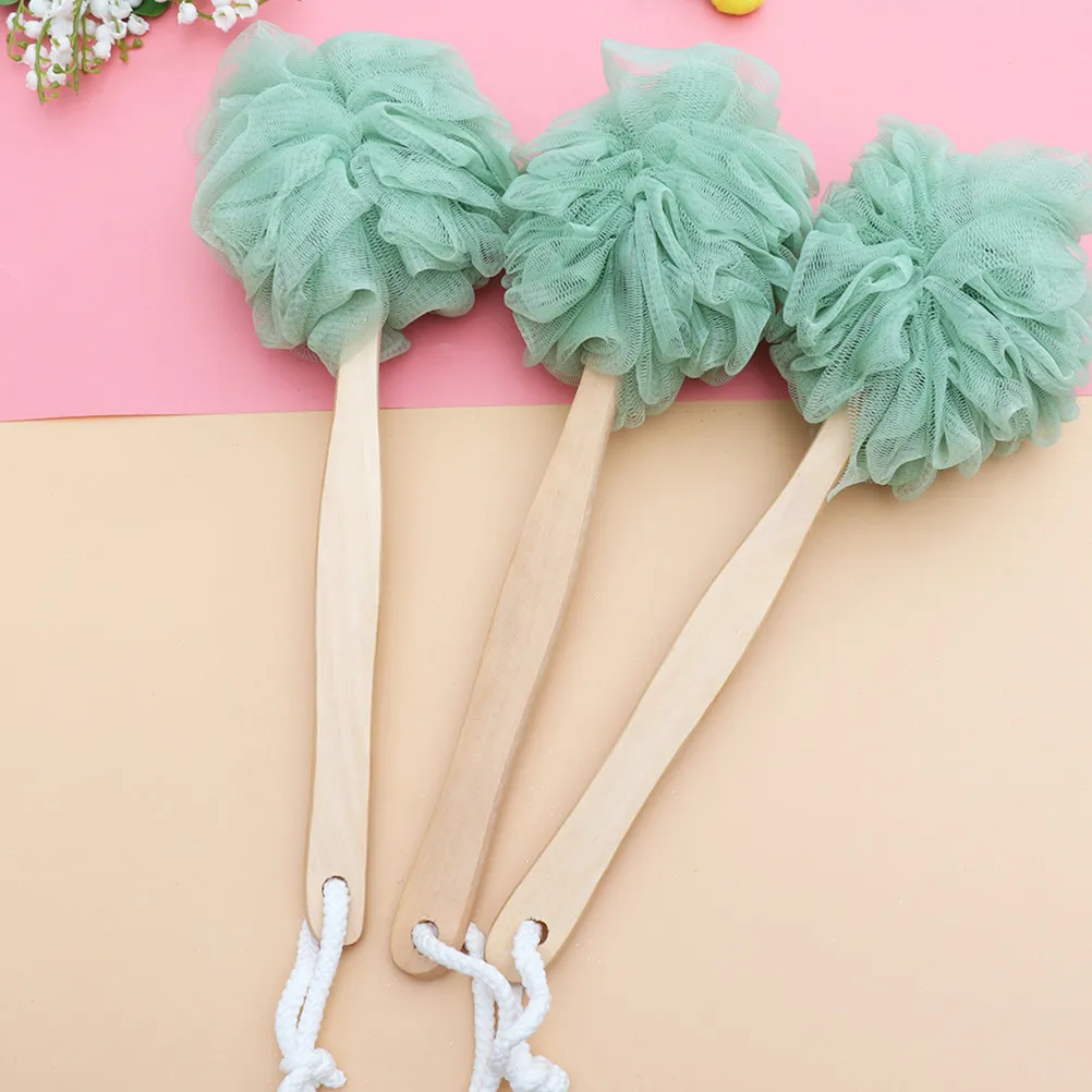 2Pcs Ergonomic Long Handle Bath Ball Soft Nylon Body Scrubber Exfoliates Stimulates Circulation Gentle on Delicate Skin Bath