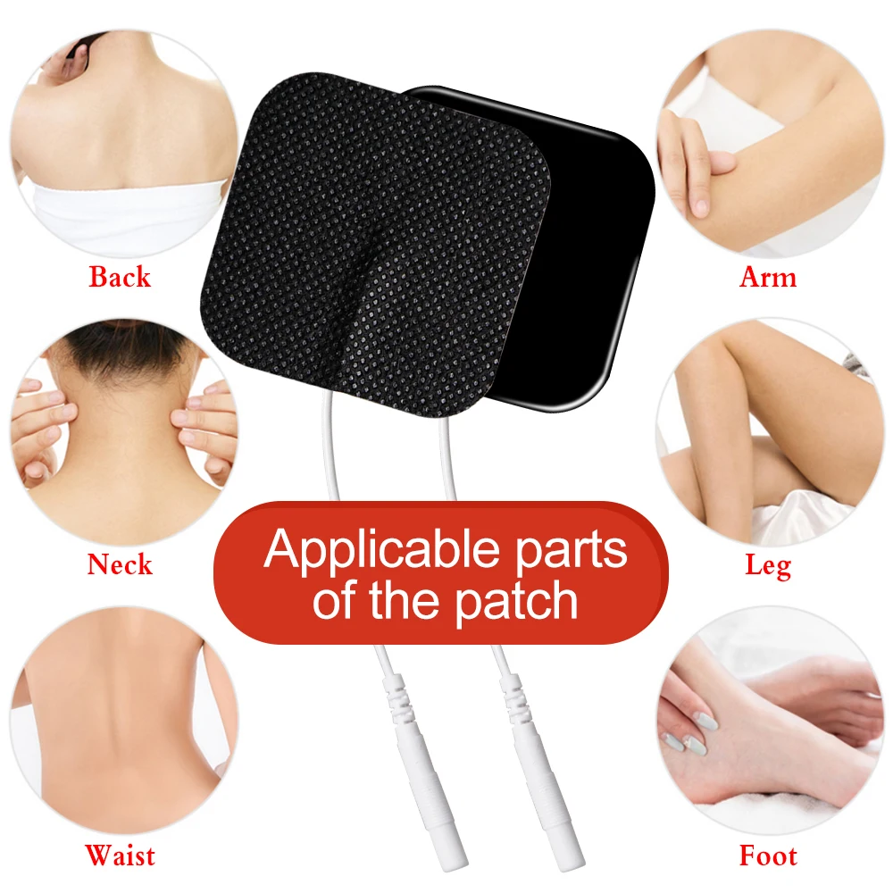 10/20pcs Electrode Massage Pads Black for TENS Pulse Muscle Stimulator Digital Acupuncture Equipment Body Massager Therapy Patch