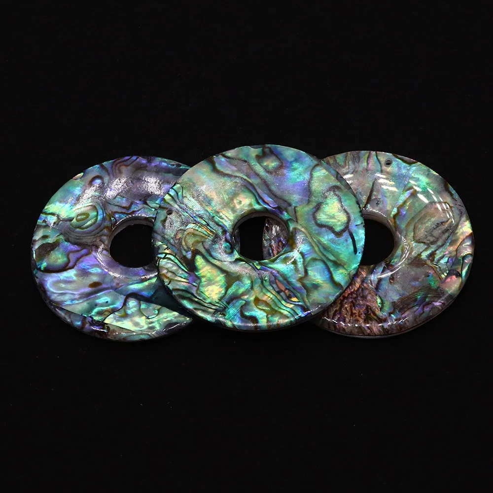 

1PCS Natural Freshwater Abalone Shell Large Hole Bead Pendant Hole 13mm Jewelry Making DIY Necklace Earrings Accessories 50mm