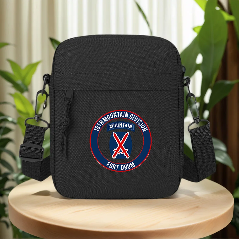 Swords crossed mountain division circle Men Crossbody Bag Single Shoulder Women Cartoon Anime Film Printing Design Unisex