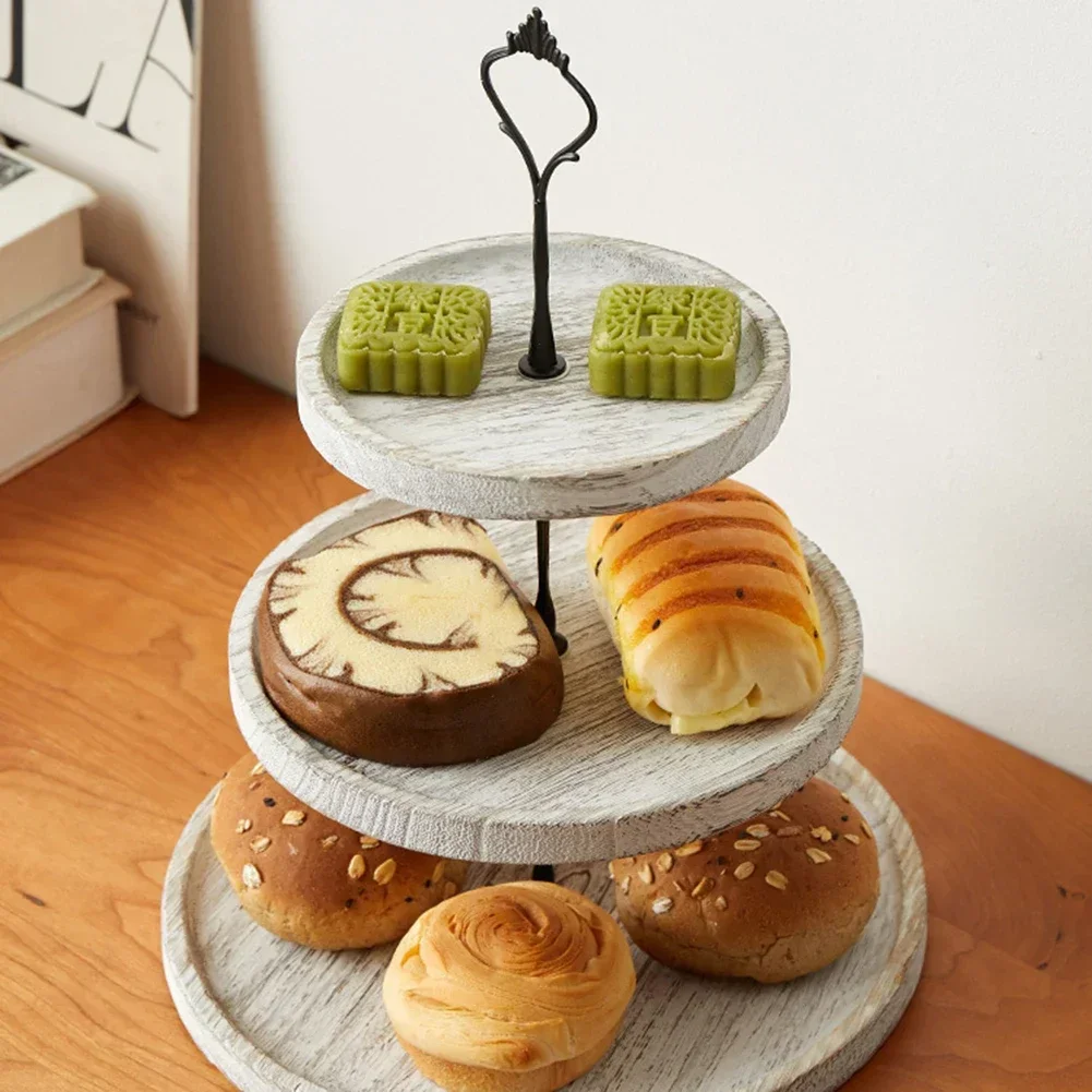 Party Cake Stand Decorative Cake Stand Attractive Colors High-quality Wood Large Capacity Long-lasting Smooth Edges