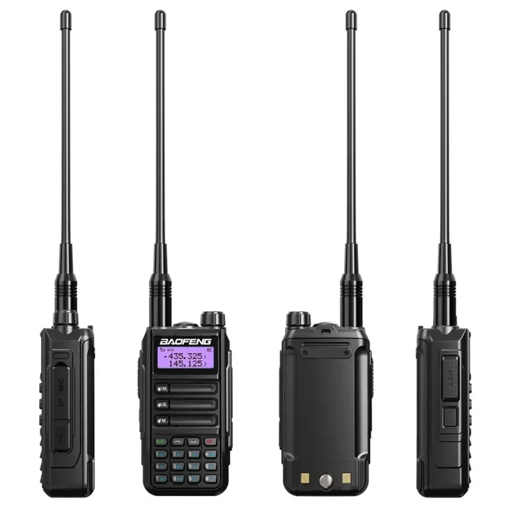 2pcs Baofeng UV-16 MAX Walkie Talkie 10 KM Military 10W Powerful Waterproof VHF UHF CB Ham Dual Band Two Way Radio USB-C Charger