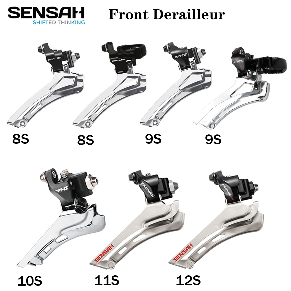New Upgrade SENSAH Front Derailleur for Road Bike - Straight Hang 9 10 11 12 20 22 Speed System, High Precision Shifting