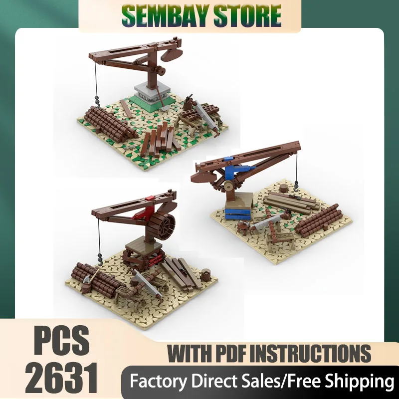 Mittelalterliche Burg Moc Bausteine Modulares Age Of Empires - Lumber Camp Technologie Blöcke Weihnachten DIY Spielzeug Bau Geschenke