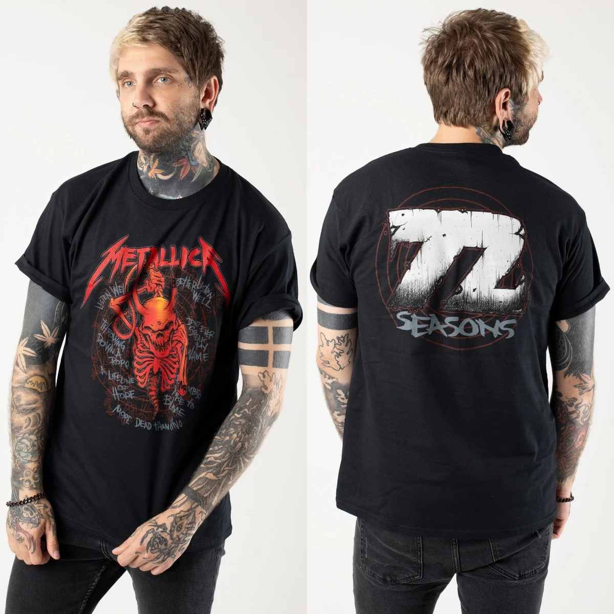 Ride The Lightning Tracks Metallica Band T-Shirt Baumwolle Grafik-T-Shirt Herren Damen Sommer Streetwear – Detail 3