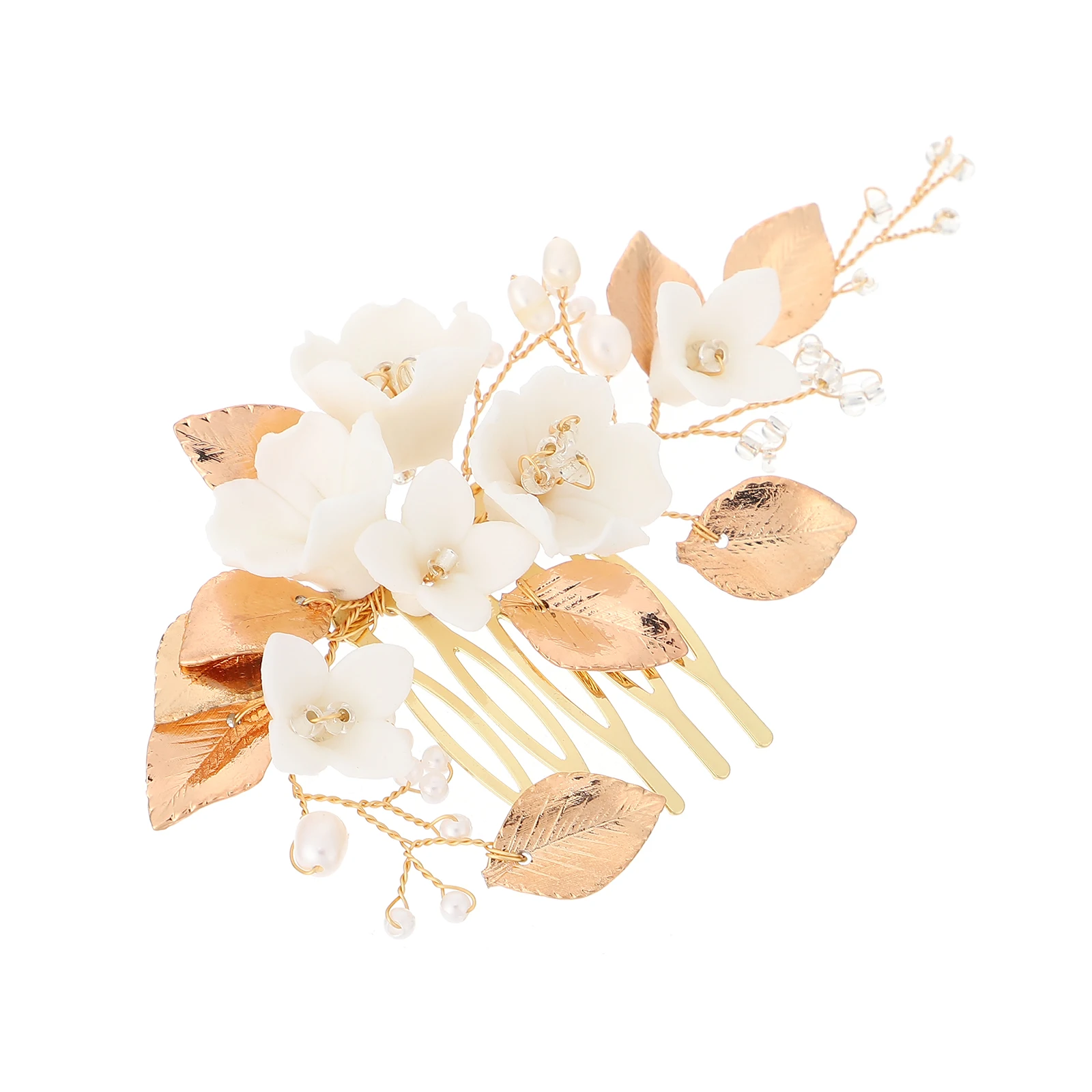

White Bridal Hair Comb Elegant Wedding Accessories Bride Ceramics Hair Decor Women Combs Beautiful Graceful Hairstyle